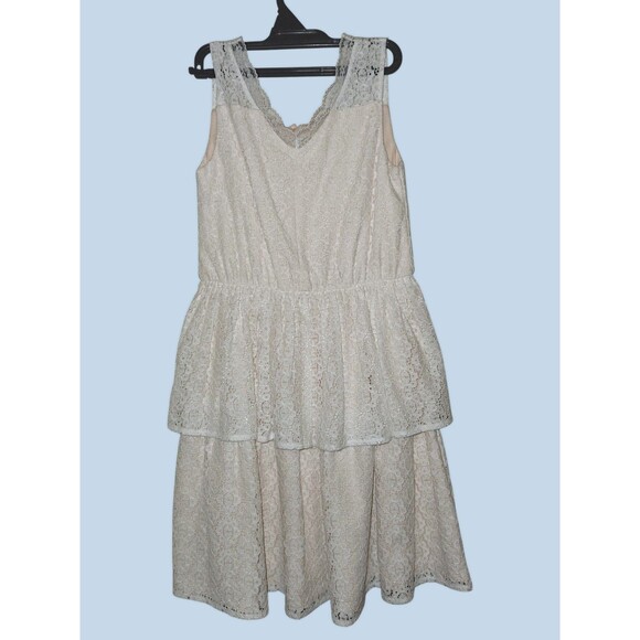 Nordstrom Lace Tiered Dress Girls Size 10 White Lined Cotton Easter Communion - Picture 1 of 4